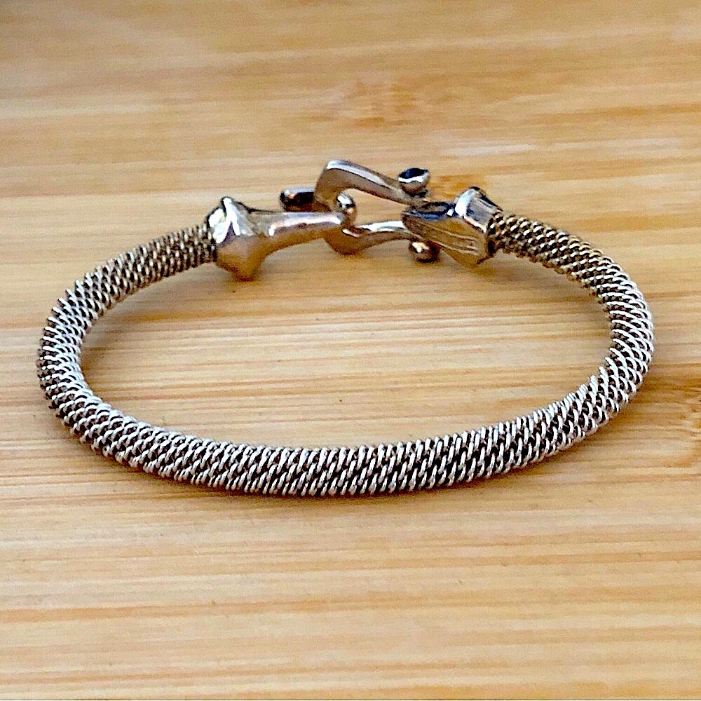 $118  Estate Rope Bracelet   Sterling Silver  Marked ESPO S13 925    22.7 Grams - Picture 5 of 6